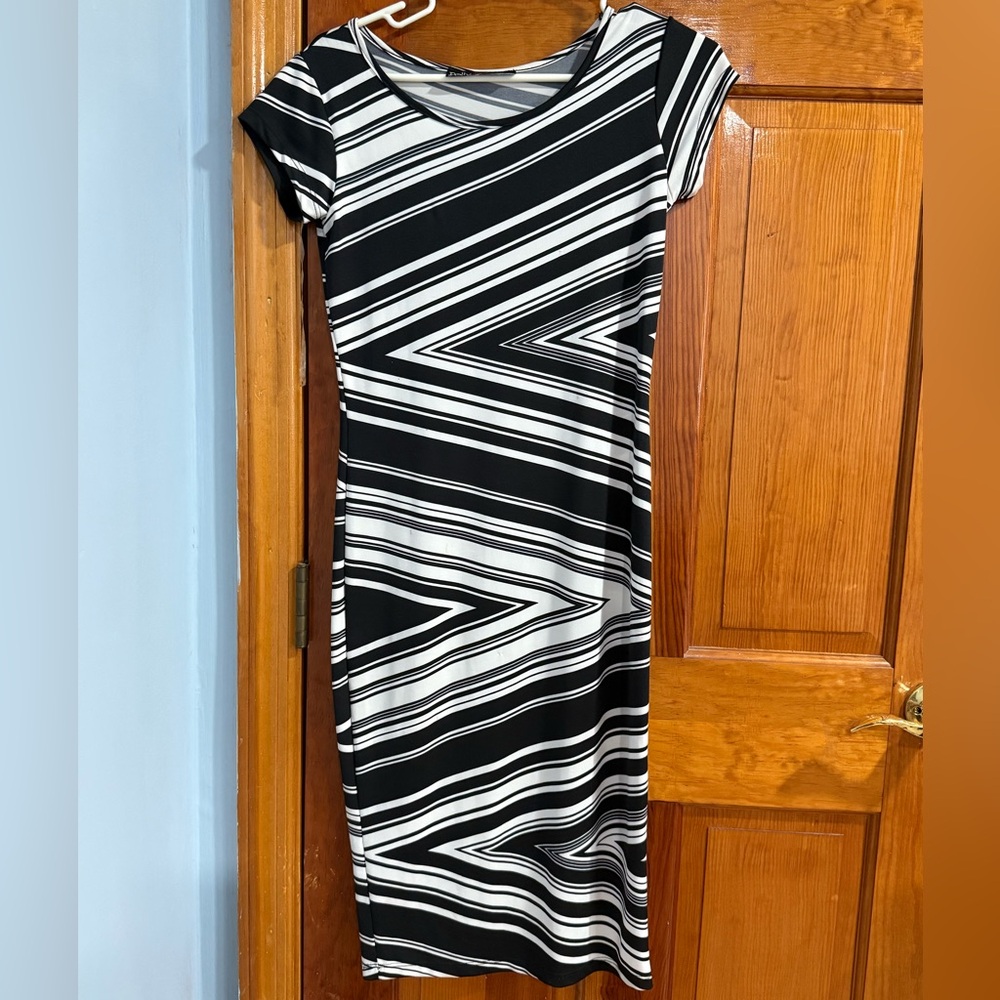 Black and White Striped Dress
